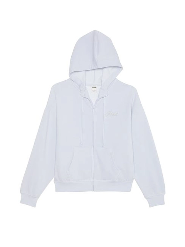 Hydrangea Blue Zip Up Diamante Fleece Hoodie | Victoria's Secret