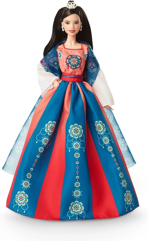 Barbie Signature Doll, Lunar New Year Collectible in Traditional Hanfu Robe with Chinese Prints, Displayable Packaging : Amazon.co.uk: Toys & Games