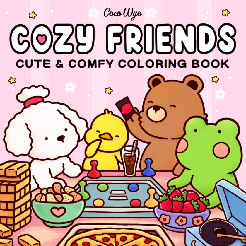 Cozy Friends: Coloring Book for Adults and Teens Featuring Super Cute Animal Characters with Easy and Simple Designs for Relaxation (Cozy Spaces Coloring)