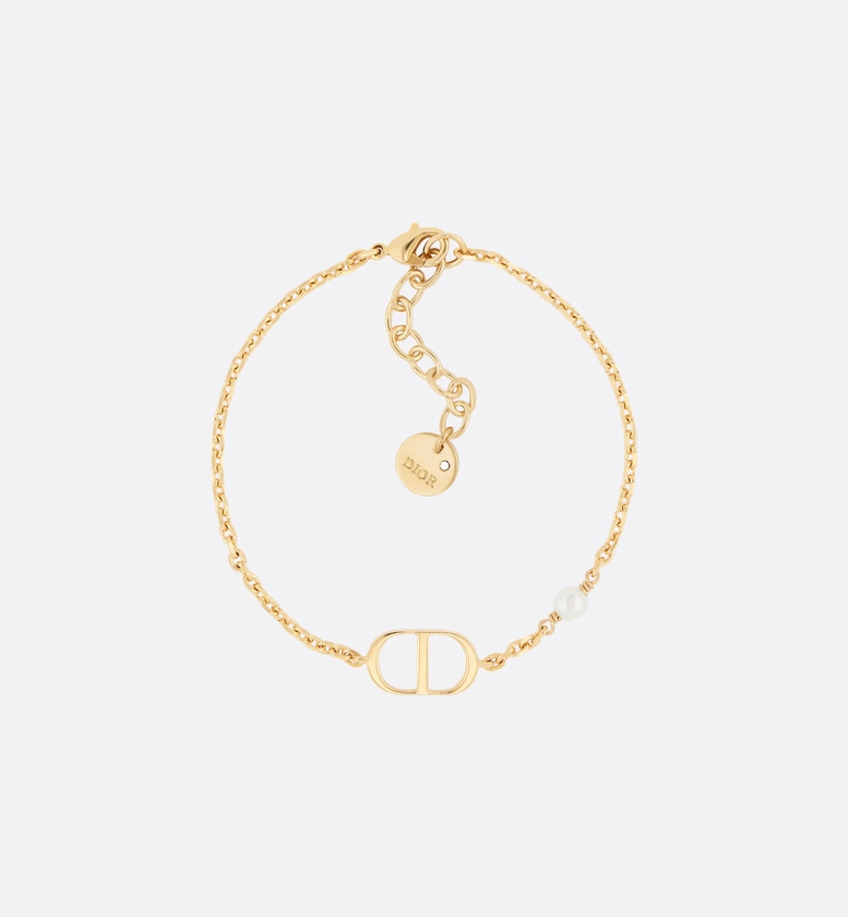 Petit CD Bracelet Gold-Finish Metal with a White Resin Pearl | DIOR