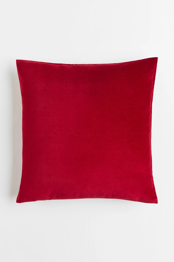 Housse de coussin en velours - Rouge foncé - Home All | H&M FR