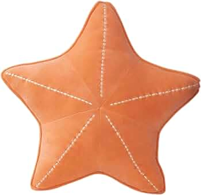 Starfish Shell Pillow for Floor, Sofa, Reading Cushion (Orange, 19.6in)