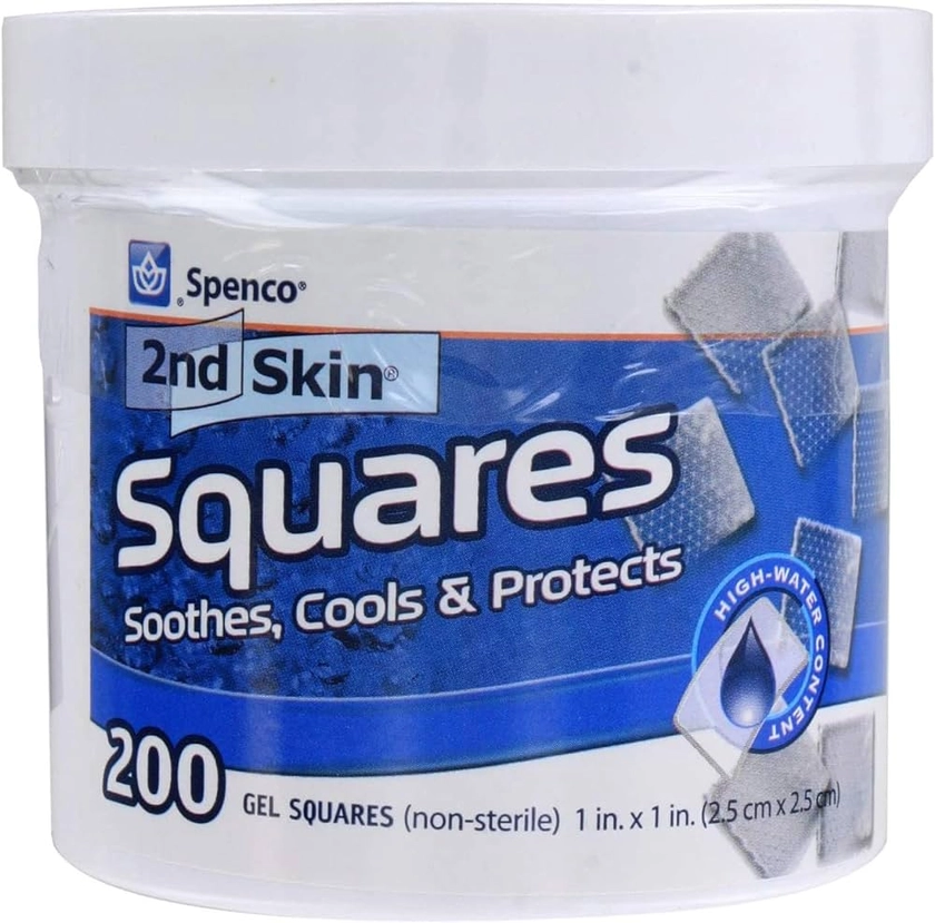 Spenco 2 nd Skin 200 Gel carrés (non stériles) – Bleu, 2,5 cm