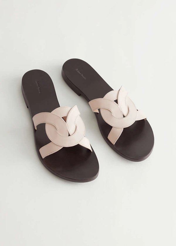 Sandales en cuir tissé - Couleur crème - Flat sandals - & Other Stories FR