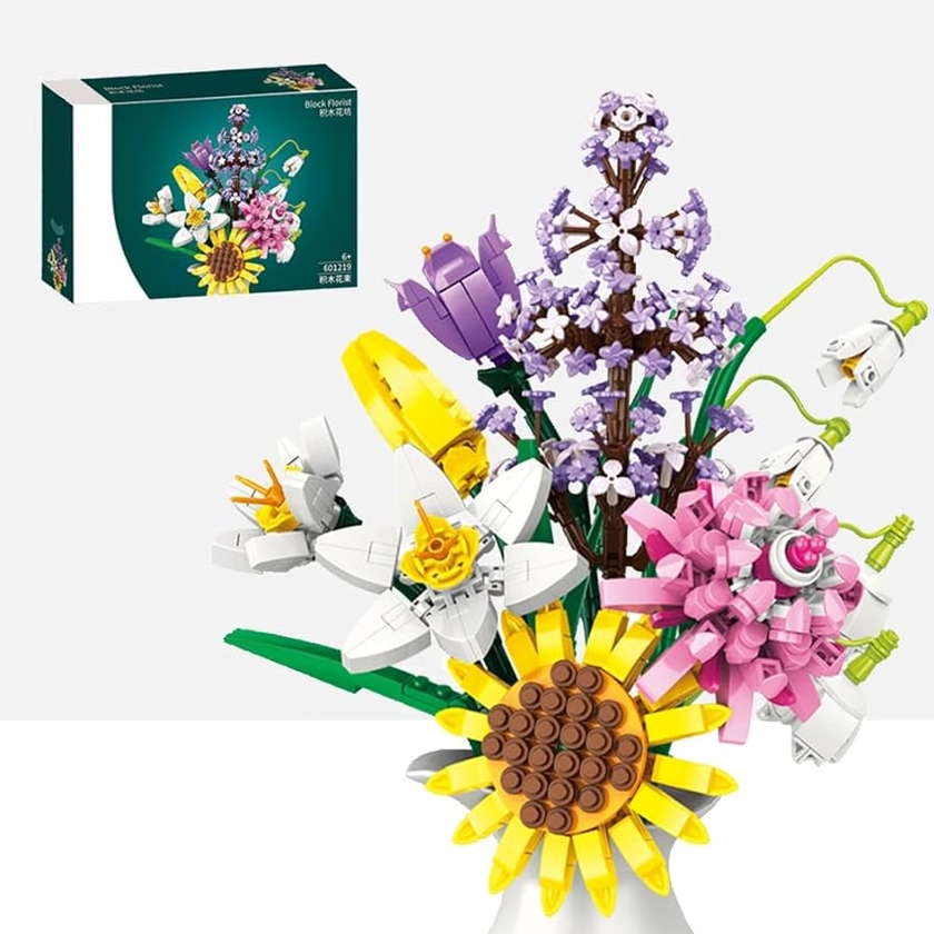 Amazon.com: Cihely Flower Bouquet Building Blocks Kits 6 Pack Limerance, Artificial Flowers Building Project to Release Stress and Focus The Mind, for Birthday Gifts to Adults/Teens : Home & Kitchen