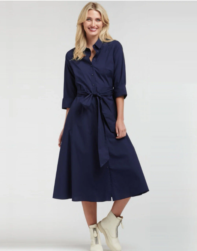 Grace Shirtdress - Navy