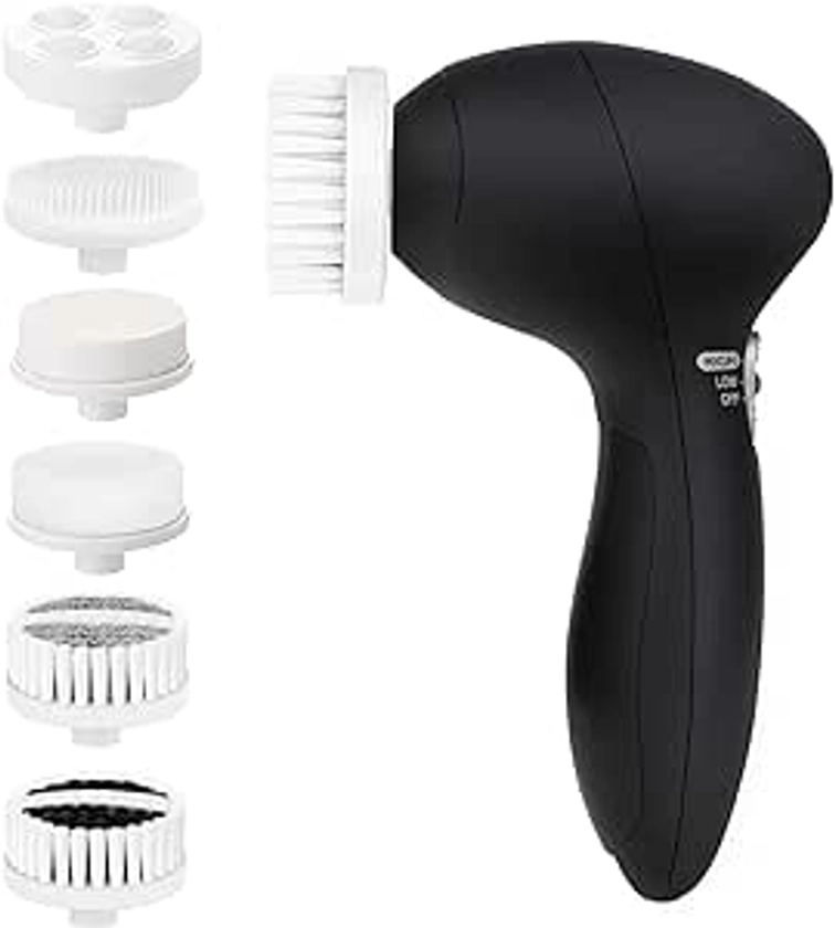 Amazon.com: Facial Cleansing Brush Face Scrubber: CLSEVXY Electric Face Spin Cleanser Brushes with 6 Brush Heads for Deep Cleansing, Gentle Exfoliating, Removing Blackhead, Massaging : Beauty & Personal Care