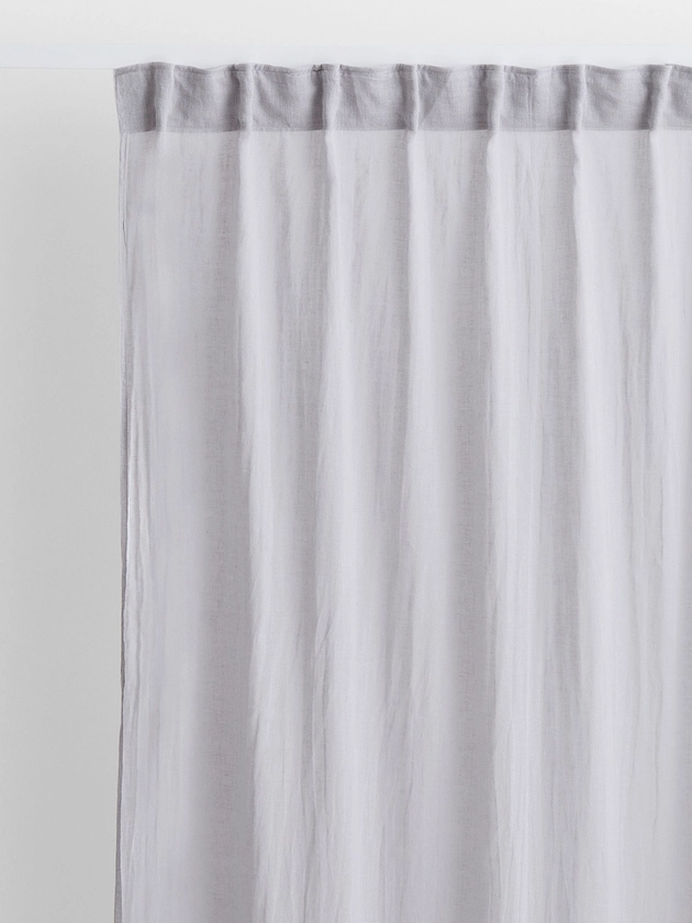Buy H&M Grey Solid 2 Pack Multiway Linen Blend Curtains -  - Home for Unisex