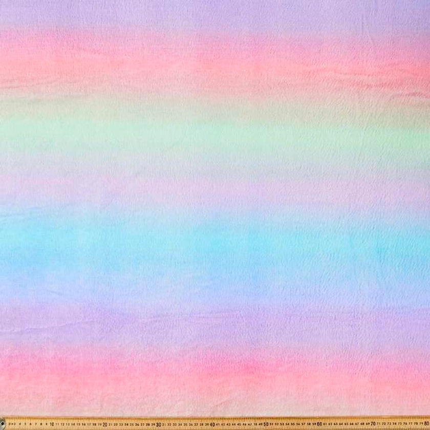 Rainbow Printed 150 cm Coral Fleece Fabric Pastel