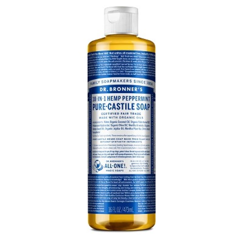 Dr. Bronner's Pure Castile Soap - Peppermint - 16 fl oz
