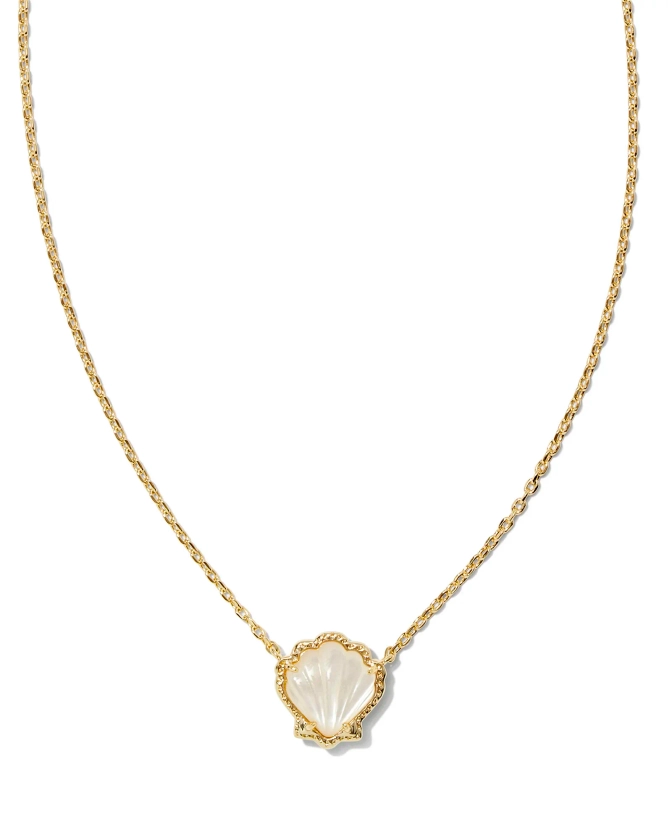 Brynne Gold Shell Short Pendant Necklace in Blush Ivory Mother-of-Pearl | Kendra Scott