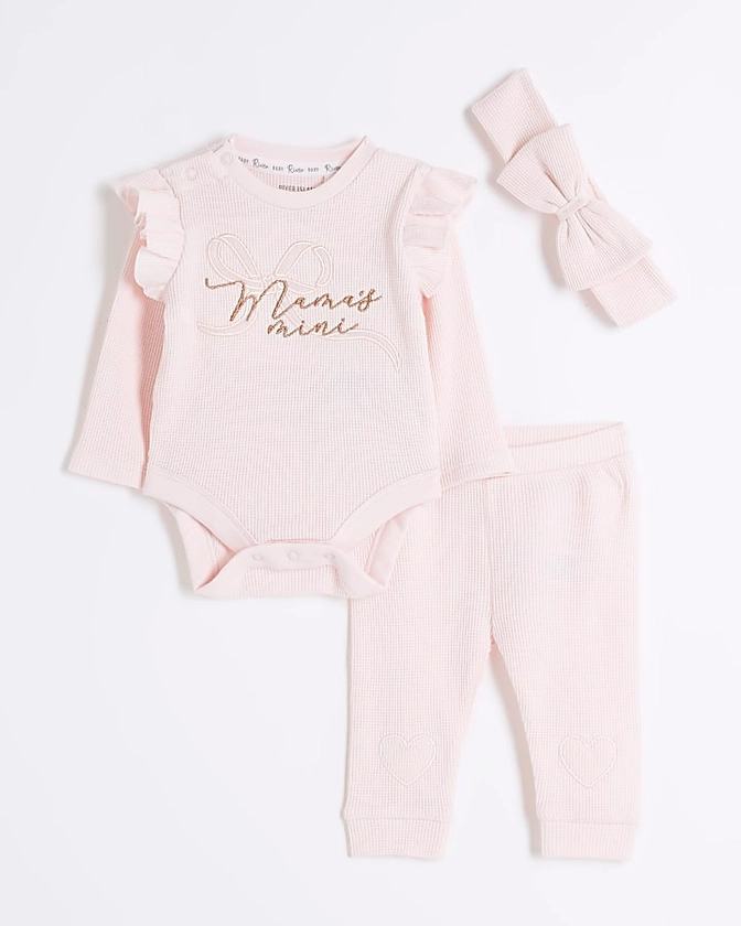 Baby girls pink frill set | River Island