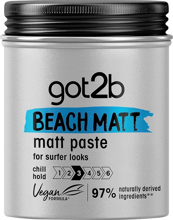 Got2b - Cera fijadora Beach Matt, Con efecto mate, Fijación media, No es pegajoso, 100 ml