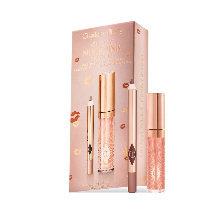 Glossy Nude Pink Lip Duo: Mini Lip Gloss & Lip Liner Kit | Charlotte Tilbury