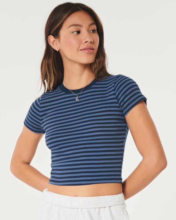 Women's Cotton Crew Baby Tee | Women's Clearance | HollisterCo.com