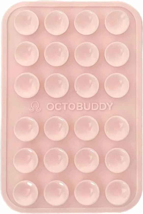 OCTOBUDDY - Silicone Suction Phone Case Adhesive Mount - Hands-Free, Strong Grip Holder for Selfies and Videos - Durable, Easy to Use - iPhone and Android Compatible - 2.25″ x 3.25″, Chalk Pink