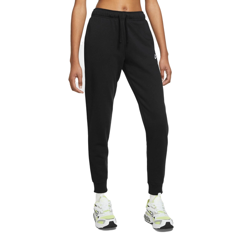 Nike Women's Sportswear Club Fleece Mid-Rise Pants-Black/White