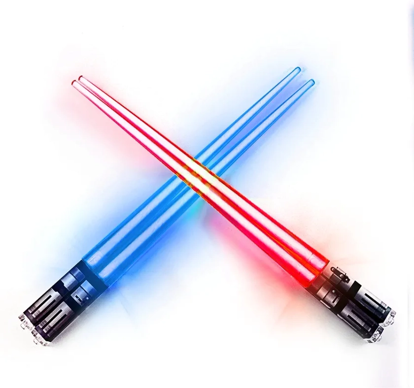 ChopSabers Lightsaber Led Light Up Chopsticks (2 Pair, Red & Blue)