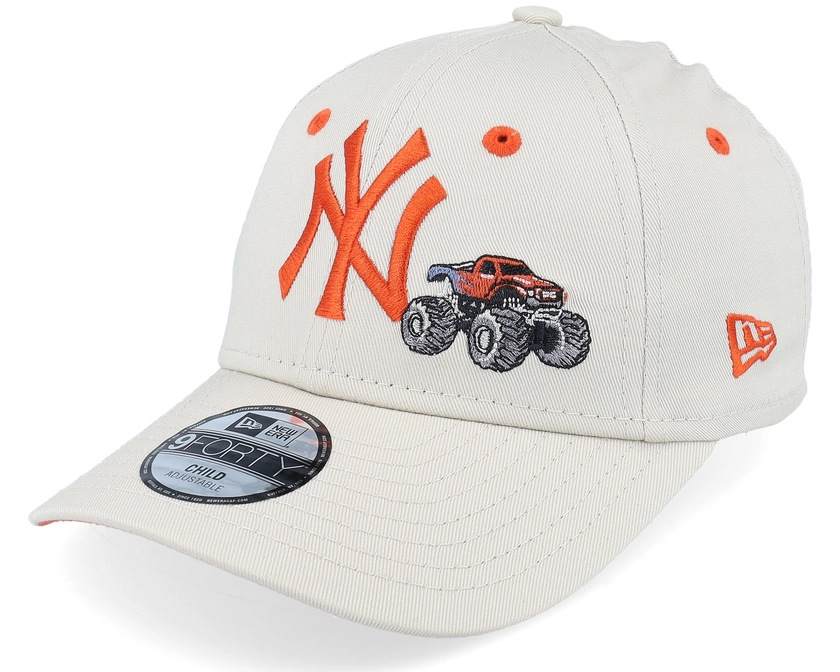 Kids New York Yankees Graphic 9FORTY Stone/Orange Adjustable - New Era - casquette | Hatstore.fr