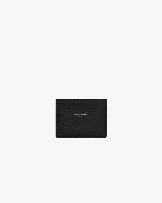 Saint Laurent Paris credit card case in grain de poudre embossed leather | Saint Laurent | YSL.com