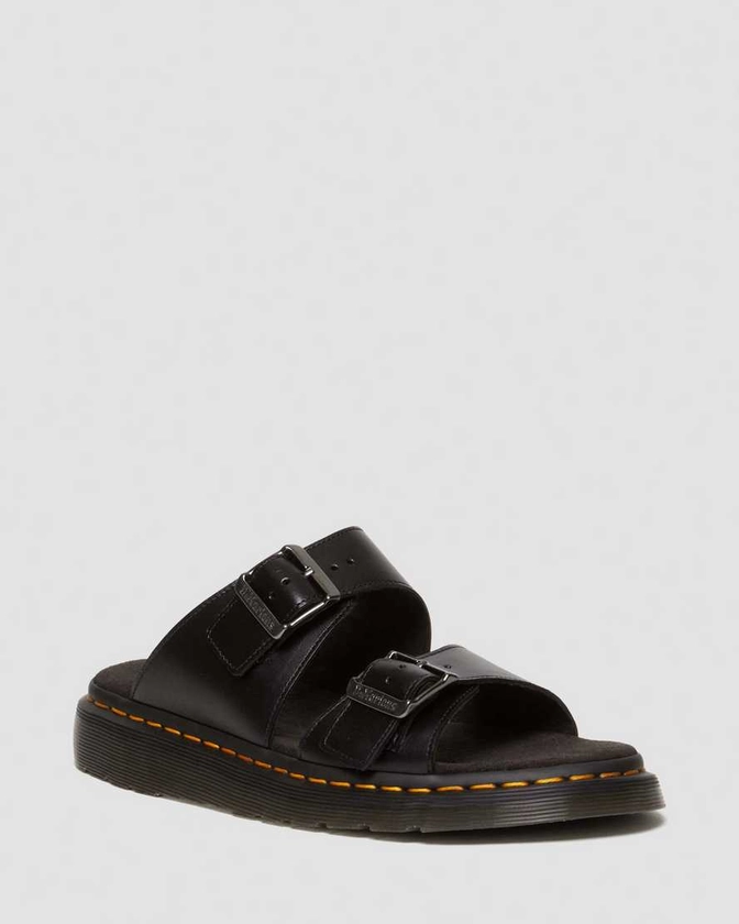 DR MARTENS Josef Leather Buckle Slide Sandals