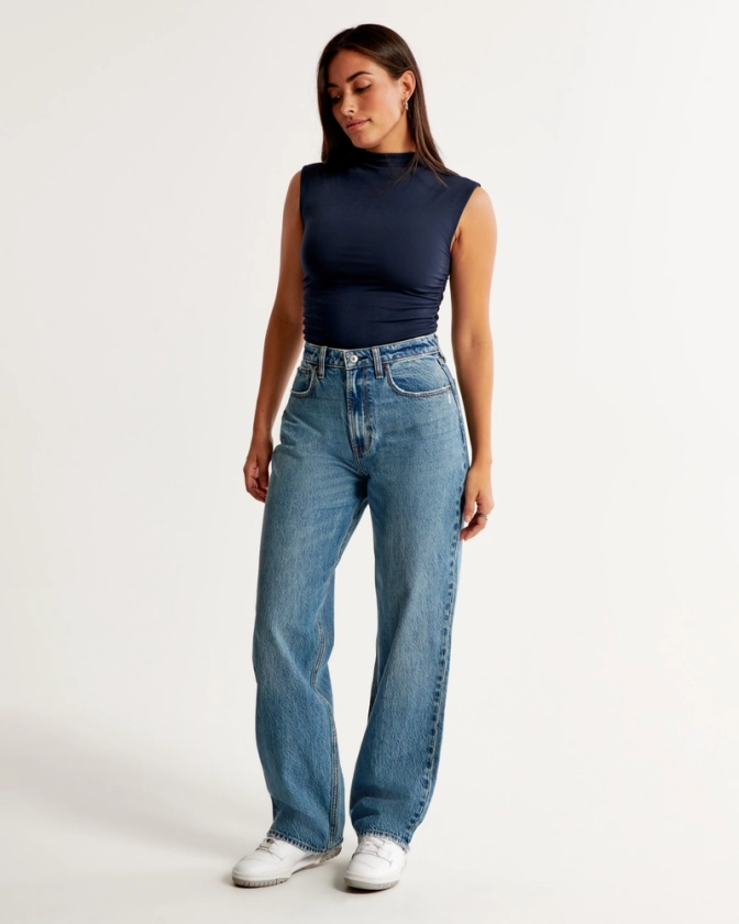 Women's Curve Love High Rise Loose Jean | Women's Bottoms | Abercrombie.com