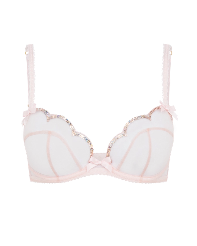 Lorna Party Plunge Underwired Bra in Pink | By Agent Provocateur