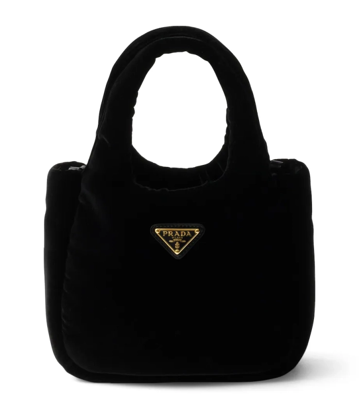 Prada Mini Padded Velvet Top-Handle Bag