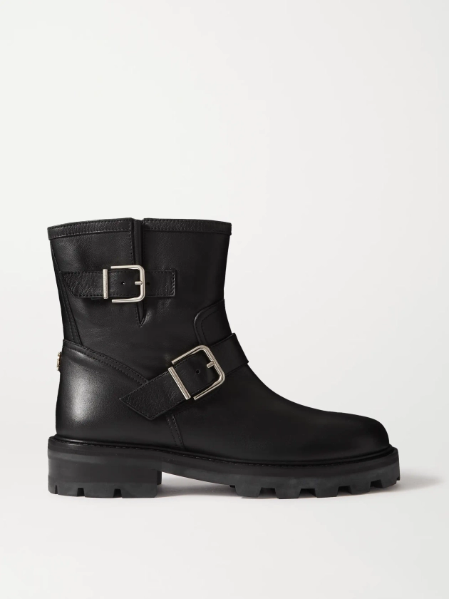 JIMMY CHOO Youth II buckled leather ankle boots | NET-A-PORTER