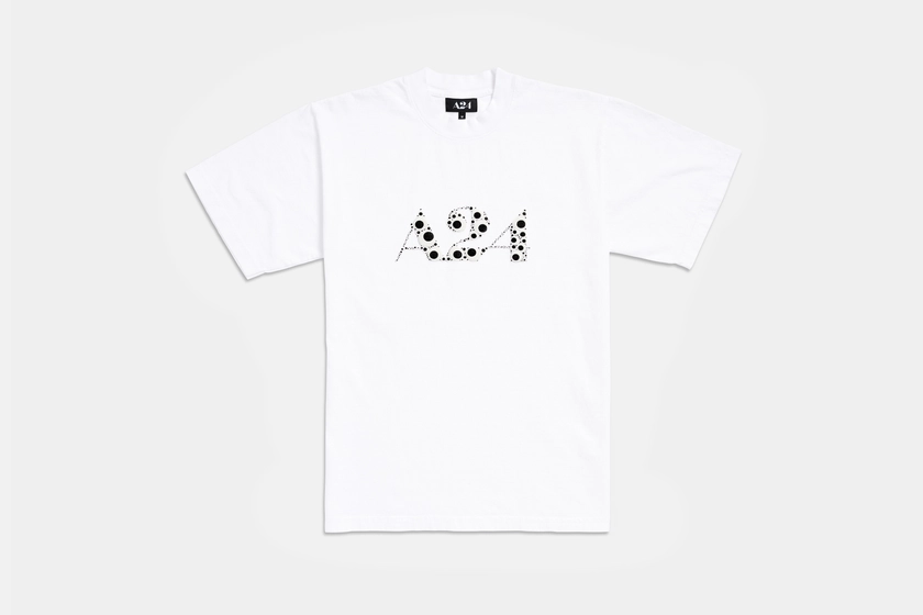 White Googly Eye Puff Print Logo Tee