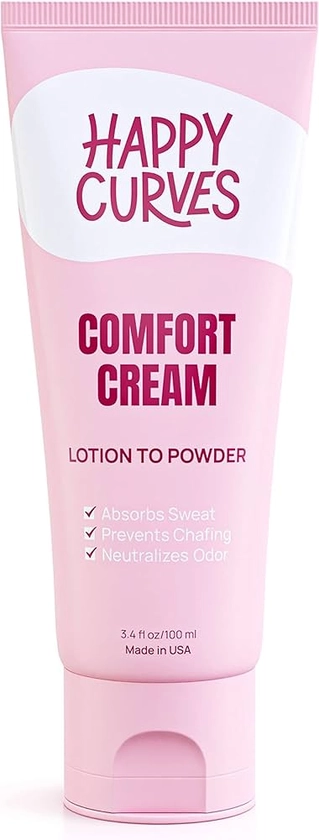 Amazon.com : HAPPY CURVES Comfort Cream Deodorant for Women: Aluminum-Free Lotion Powder for Under Breast, Body & Private Parts - Anti Chafing Cream 3.4 oz. (1 Pack, Tropical) : Beauty & Personal Care