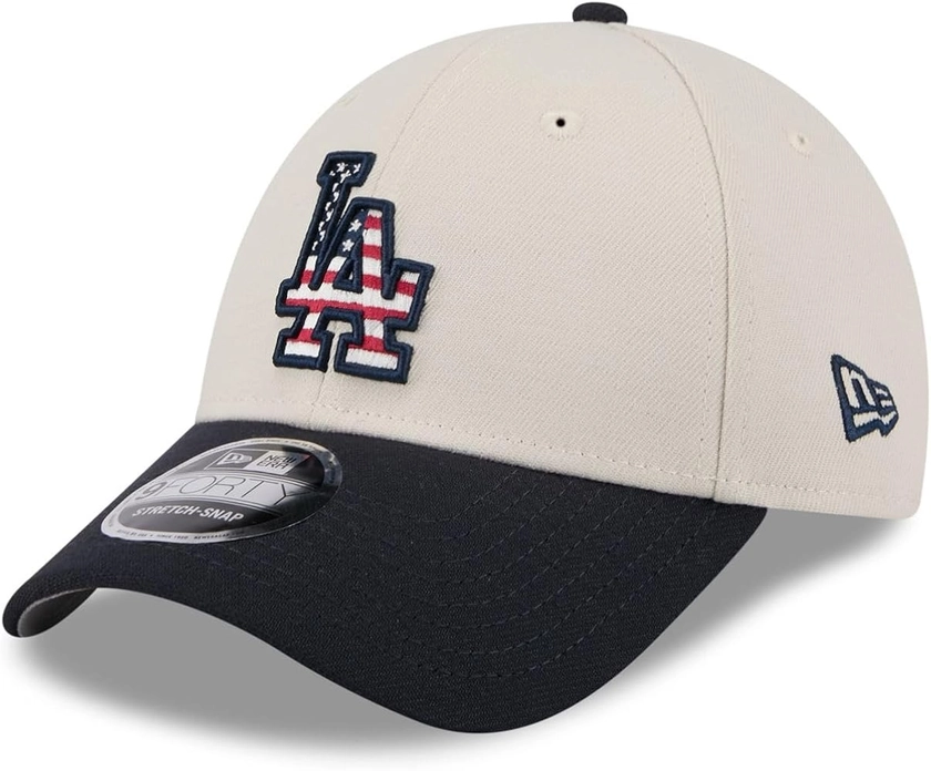 New Era Mens July 4 9Forty Stretch Snapback Cap ~ LA Dodgers Light brown