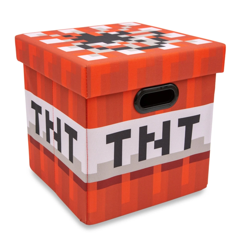 Minecraft TNT Block Fabric Storage Bin Cube Organizer with Lid | 13 Inches - Walmart.com