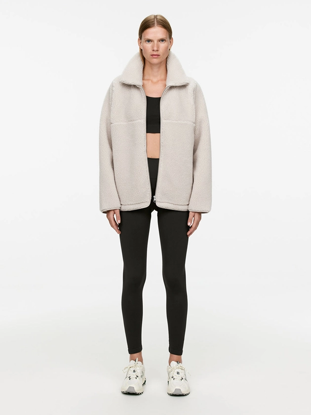 High-Neck Pile Jacket - Off White - ARKET PL