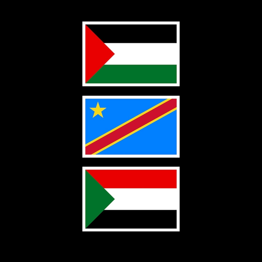 100% OF SALES DONATED Palestine Congo Sudan 3-pack Stickers, Two Sizes Handmade Waterproof - Etsy UK