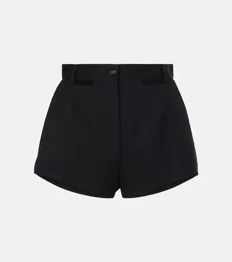 High-rise wool and silk shorts in black - Dolce Gabbana | Mytheresa