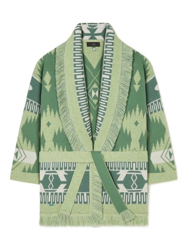 Icon Jacquard Cardigan in 5350 WOODSAGE JADE | Alanui Official Website