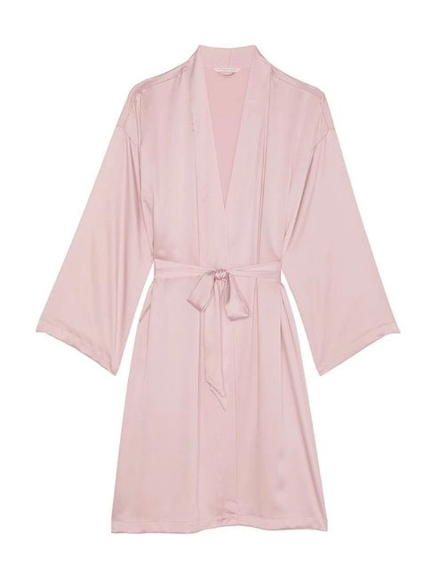 Buy Chalk Rose Pink Satin Midi Robe from the Victoria's Secret UK online shop