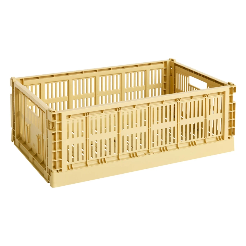 HAY Colour Crate kori, L, kierrätysmuovi, golden yellow | Finnish Design Shop