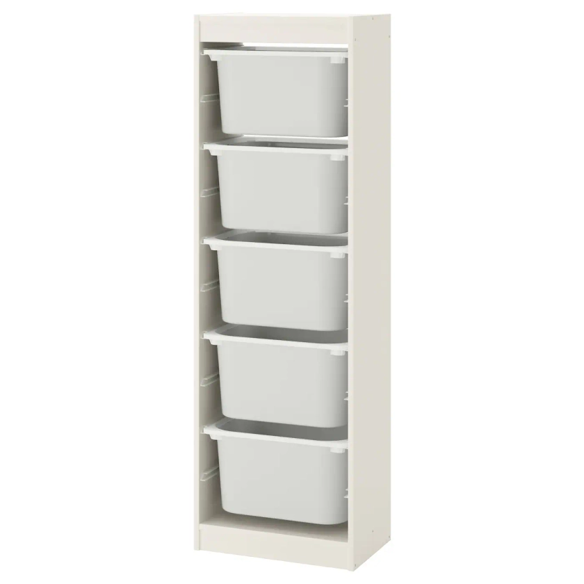 TROFAST combinaison structure + bacs, blanc/blanc, 46x30x145 cm - IKEA