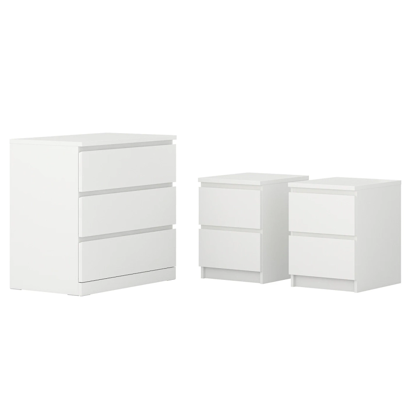 MALM bedroom furniture, set of 3, white - IKEA