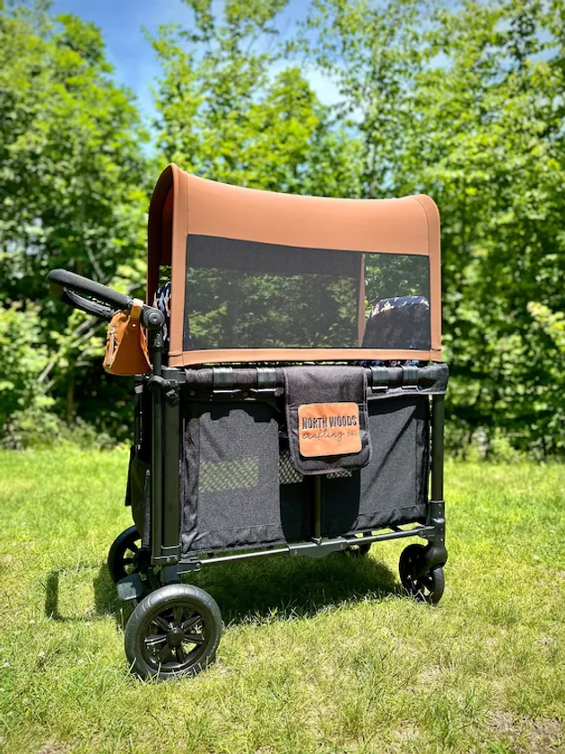 UPF50+ Mocha Mesh-Sided Full Canopy - Wonderfold, Rainbow Baby, Joymor, and Larktale Wagons