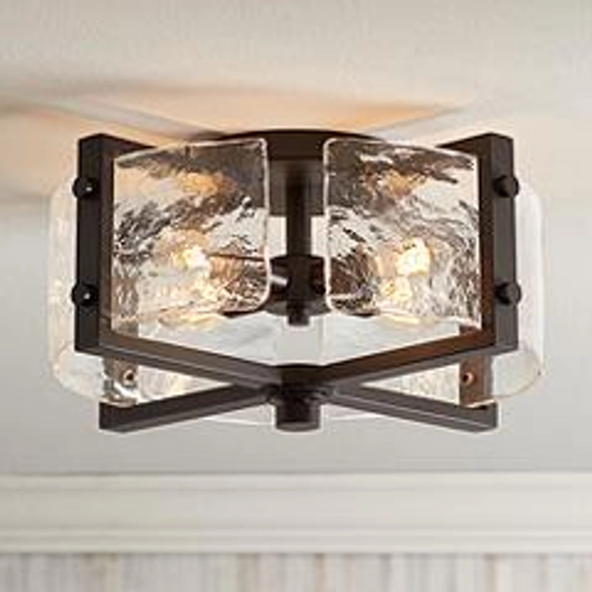 Possini Euro Adri 16 3/4" Wide Handcrafted Glass Rustic Ceiling Light | www.lampsplus.com