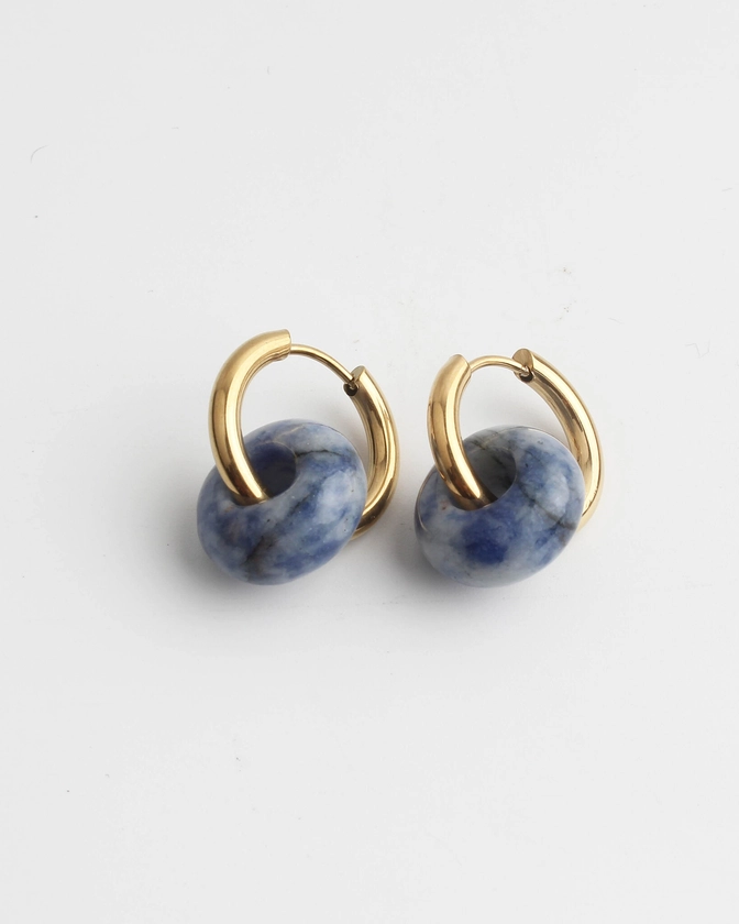 Boucles d'oreilles 'Femme' or soladite - acier inoxydable