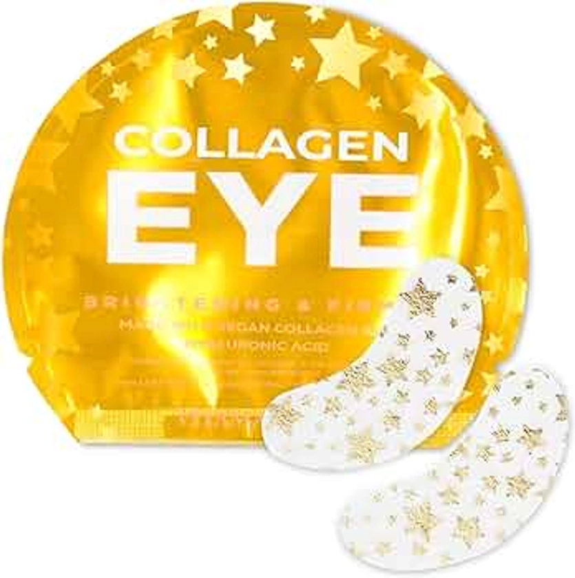 Vitamasques Vegan Collagen Eye Pads, 3-Pack - Firming & Brightening - Anti Aging Under Eyes Mask to Reduce Fine Lines, Puffiness, Wrinkles & Dark Circles - Hyaluronic Acid - Vegan & Cruelty-Free