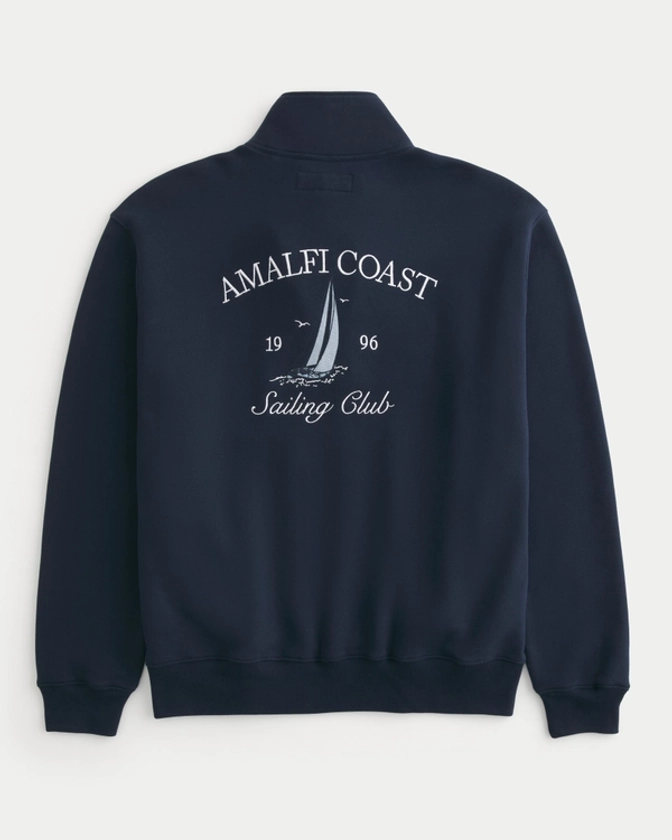 Men's Relaxed Amalfi Coast Graphic Half-Zip Sweatshirt | Men's Tops | HollisterCo.com