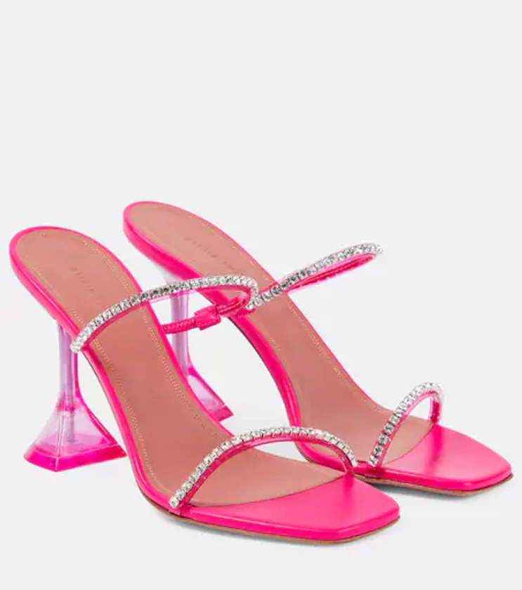 Gilda 95 embellished PVC sandals in pink - Amina Muaddi | Mytheresa