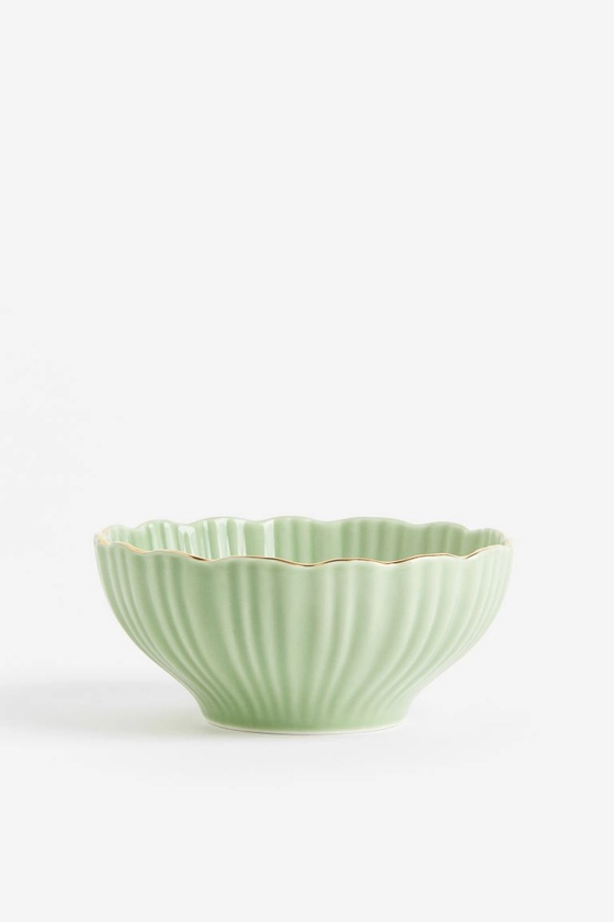 Porcelain serving bowl - Light green - Home All | H&M IE