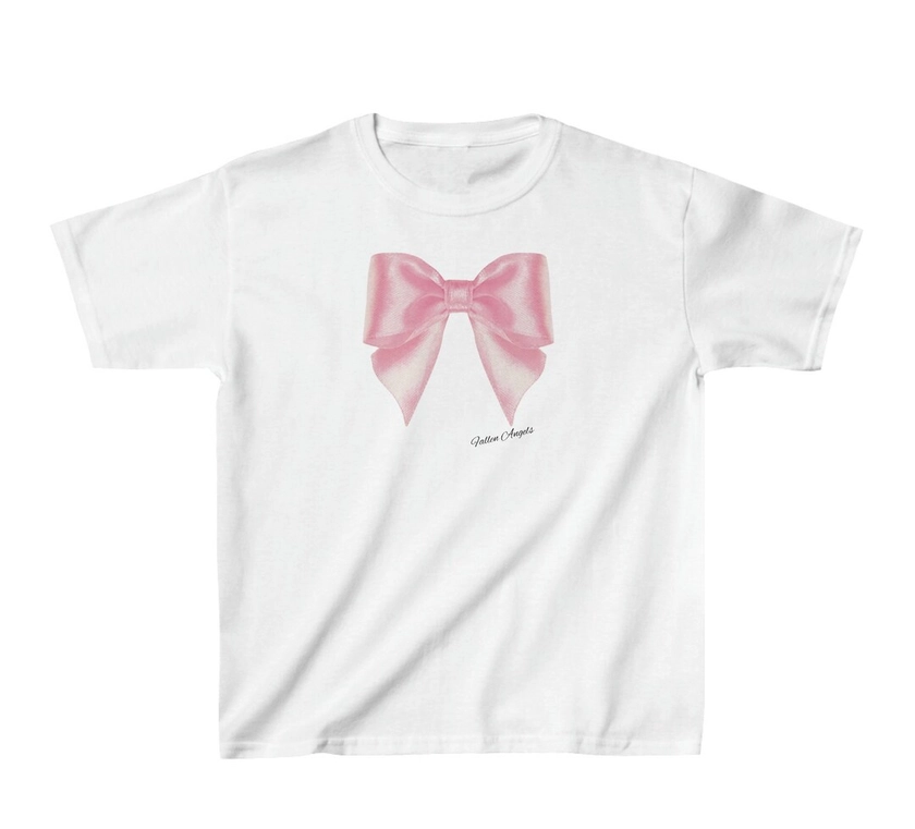 T-shirt bébé années 2000 à imprimé ruban rose, anges déchus