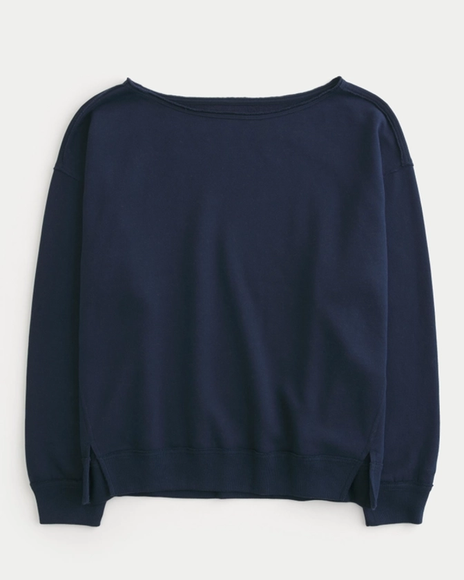 Women's Oversized Off-the-Shoulder Sweatshirt | Women's Tops | HollisterCo.com